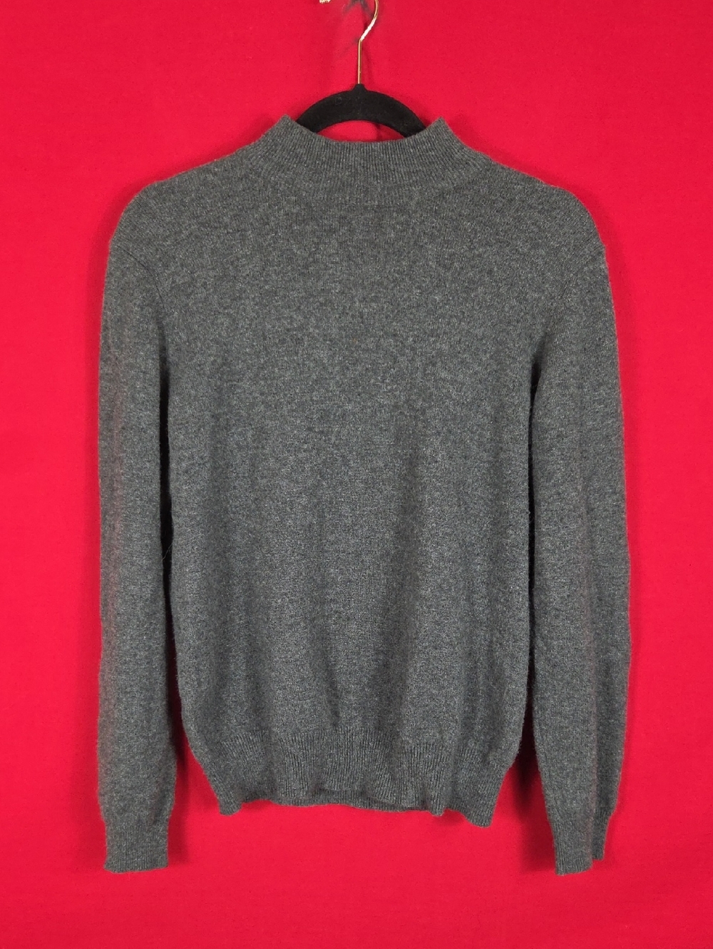 CHARTER CLUB Cashmere Mock Neck Sweater Gray Womens Size Medium